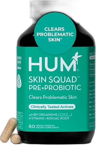 HUM Nutrition Skin Squad Pre+Probiotic Gummies bottle