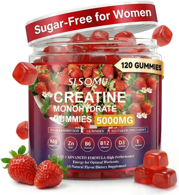 Slsomu Creatine Gummies for Women — 5000mg with B12, L-Taurine, Zinc
